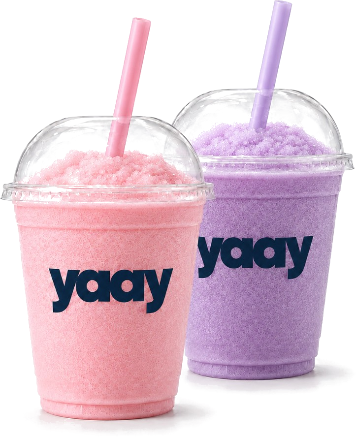 Slushes da Yaay rosa e lilás
